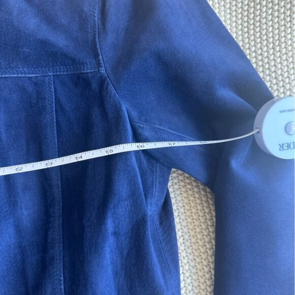 Vintage Royal Blue Suede Leather Jacket - Picture 7 of 7